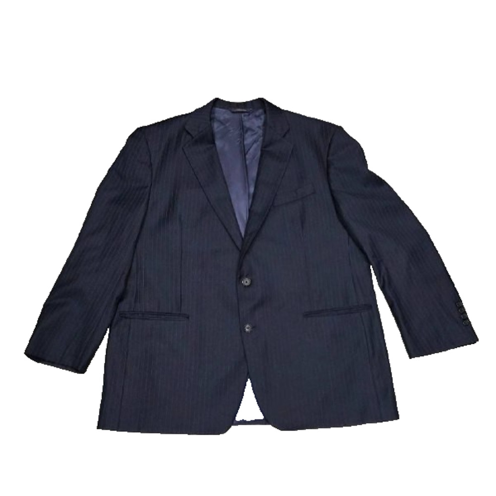 Brooks Brothers Men's Navy Blue Wool Striped Blazer 46 R A005698